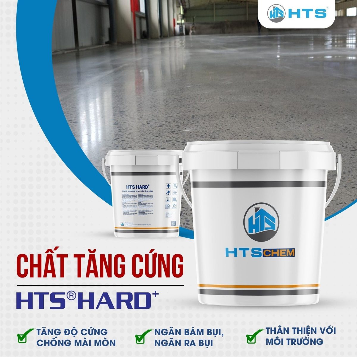 Sàn bê tông sau khi sử dụng hóa chất tăng cứng HTS HARD+