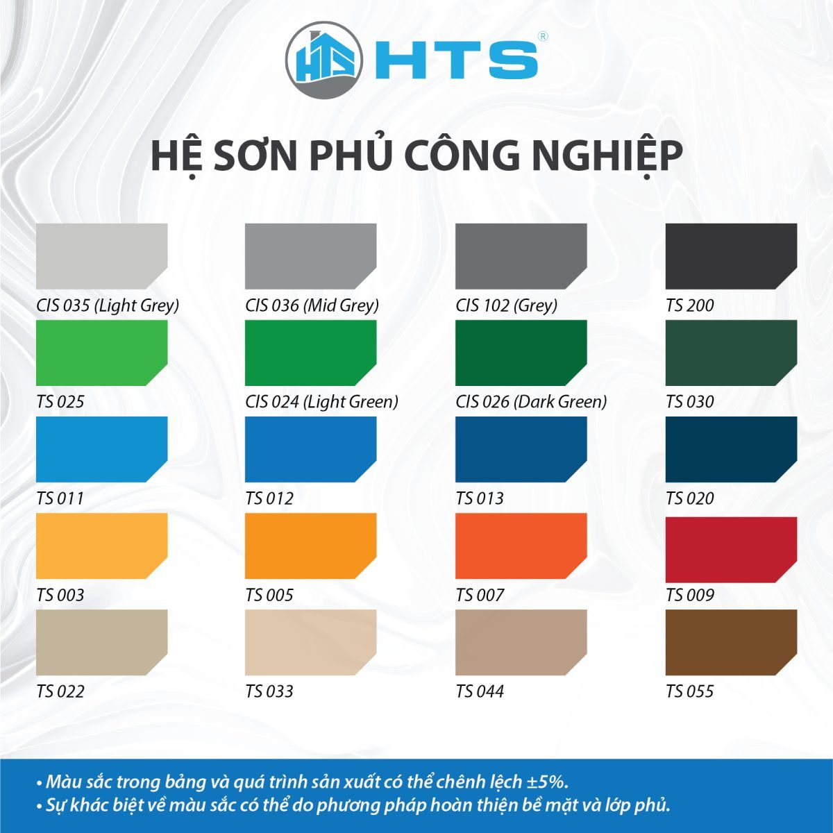 Bảng màu sơn sàn Epoxy với nhiều tông màu đẹp, bền và hiện đại, đáp ứng nhu cầu trang trí và thi công sàn công nghiệp, dân dụng