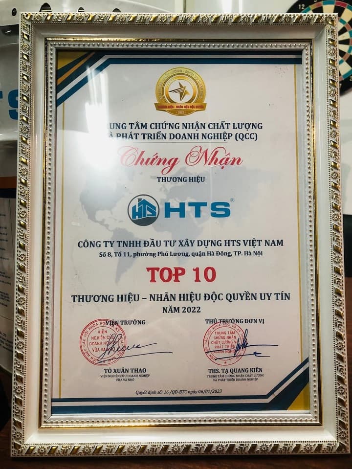 Công ty HTS Viet Nam Vinh dự đạt Top 10 Thương hiệu nhãn hiệu độc quyền
