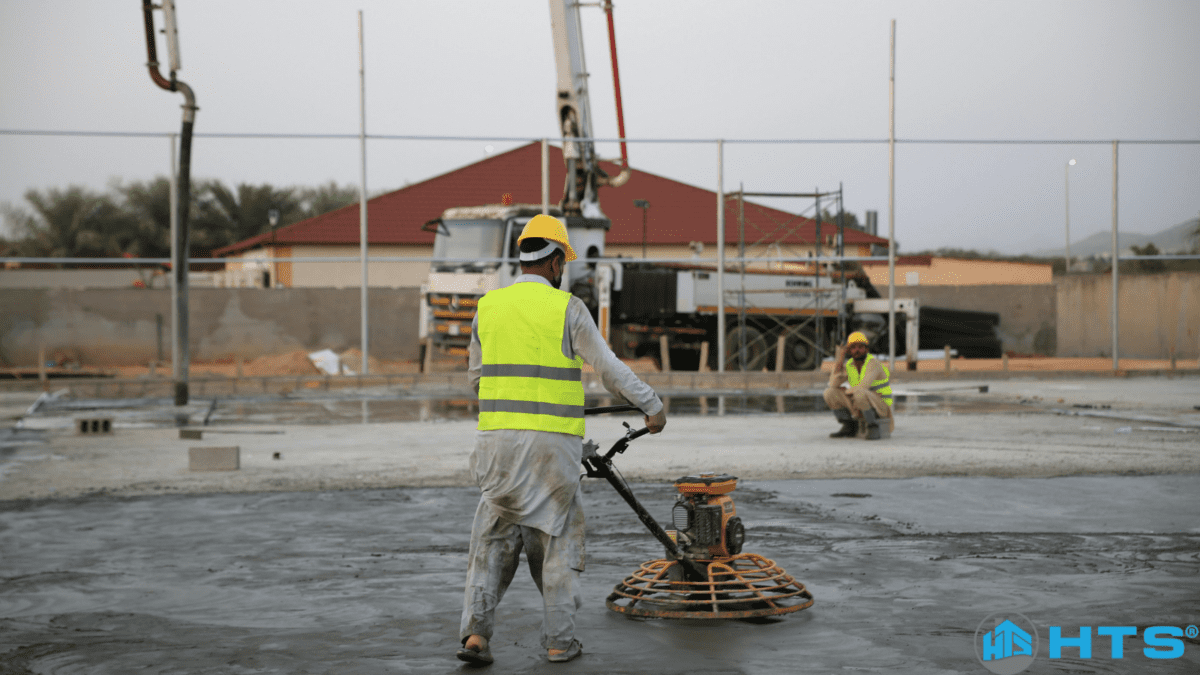Hình minh họa công dụng phụ gia tăng cứng bê tông giúp sàn chắc chắn, chống mài mòn