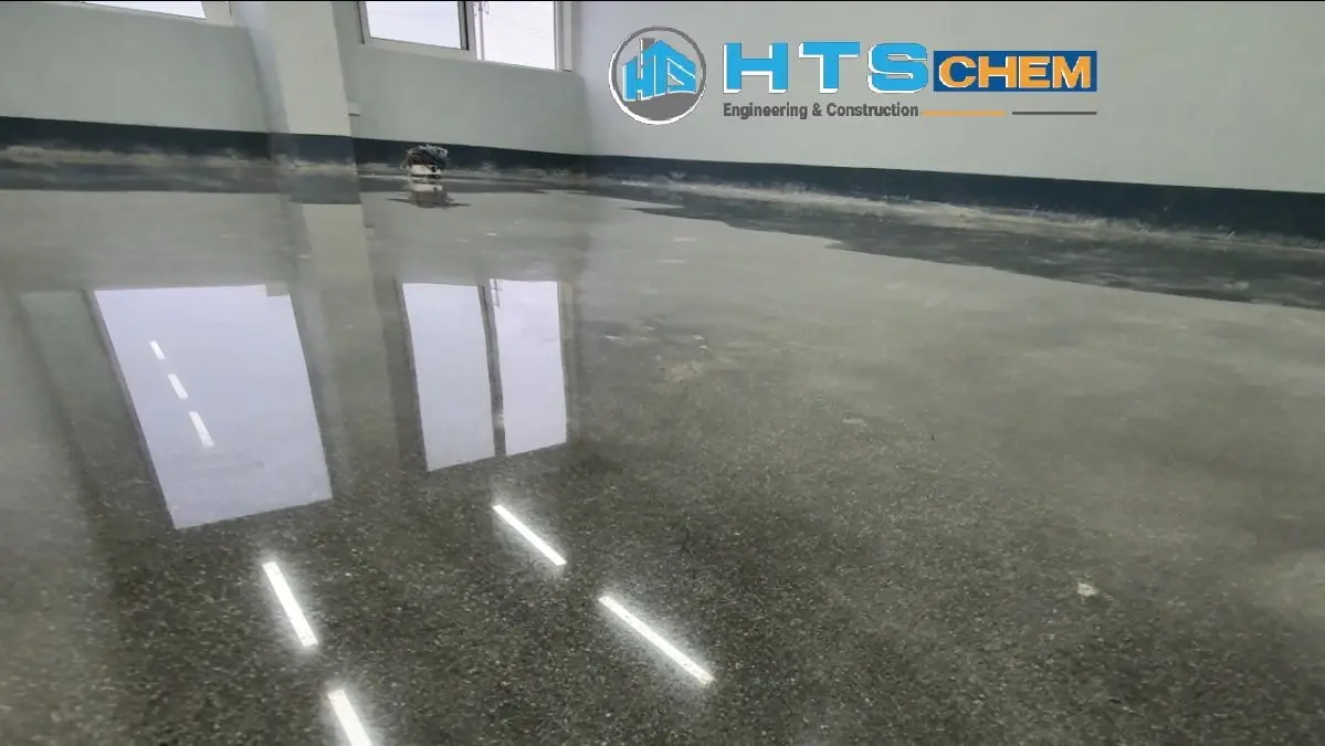 Hoàn thiện công trình sử dụng hoá chất phủ bóng sàn HTS Finish+