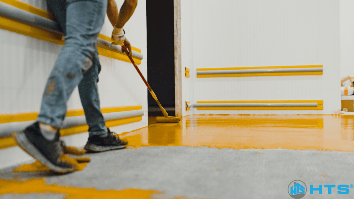 Hình minh họa các bước thi công sơn sàn Epoxy trong nhà xưởng