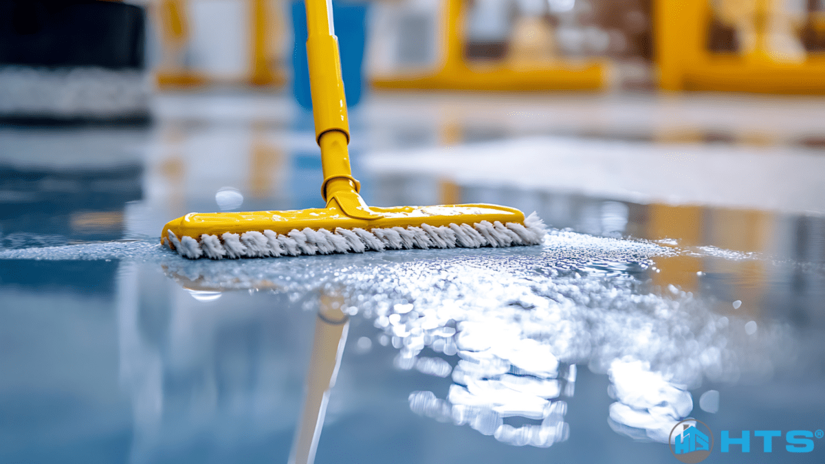 Quy trình các bước làm sạch sàn bê tông trang trí để bảo vệ bề mặt, tăng độ bền và duy trì vẻ đẹp cho công trình