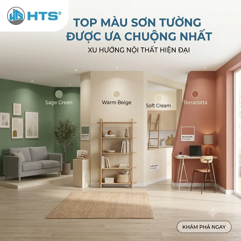 Những màu sơn tường được ưa chuộng nhất hiện nay, phù hợp nhiều phong cách không gian